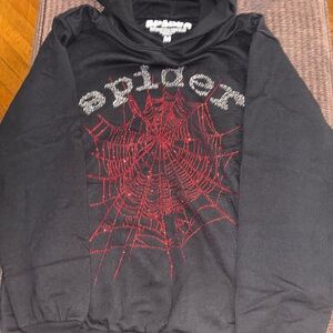 Sp5der OG Rhinestone Logo Hoodie -Medium